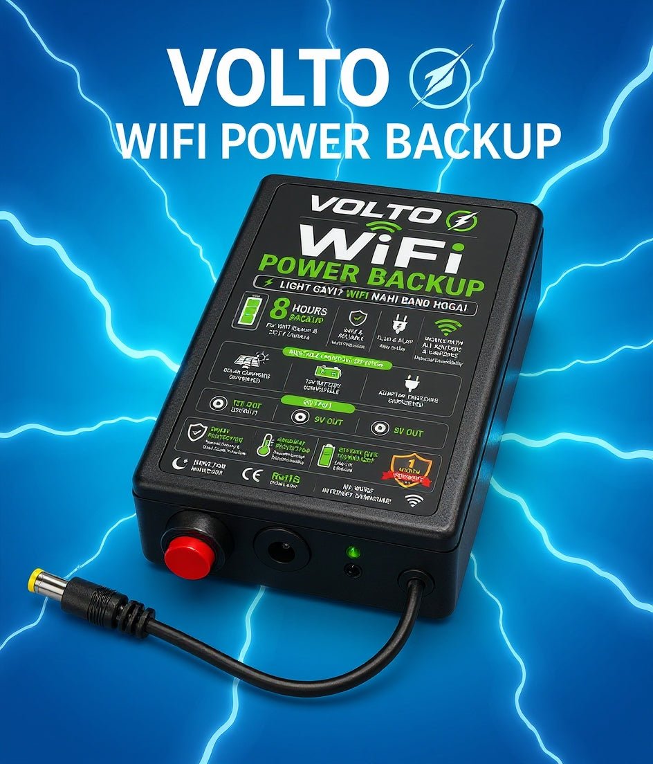 VOLTO WiFi Power Backup Device 5 to 6 hourse backup — Light Jaye, WiFi Chalta Rahe! ⚡ - VOLTOVOLTO WiFi Power Backup Device 5 to 6 hourse backup — Light Jaye, WiFi Chalta Rahe! ⚡Power BackupVOLTO WiFi Power Backup Device 5 to 6 hourse backup — Light Jaye, WiFi Chalta Rahe! ⚡
