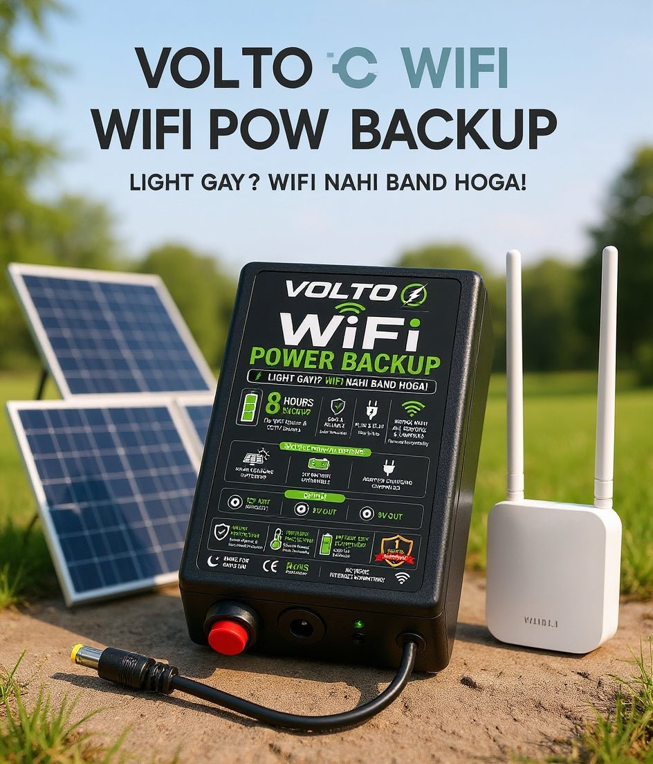 VOLTO WiFi Power Backup Device 5 to 6 hourse backup — Light Jaye, WiFi Chalta Rahe! ⚡ - VOLTOVOLTO WiFi Power Backup Device 5 to 6 hourse backup — Light Jaye, WiFi Chalta Rahe! ⚡Power BackupVOLTO WiFi Power Backup Device 5 to 6 hourse backup — Light Jaye, WiFi Chalta Rahe! ⚡