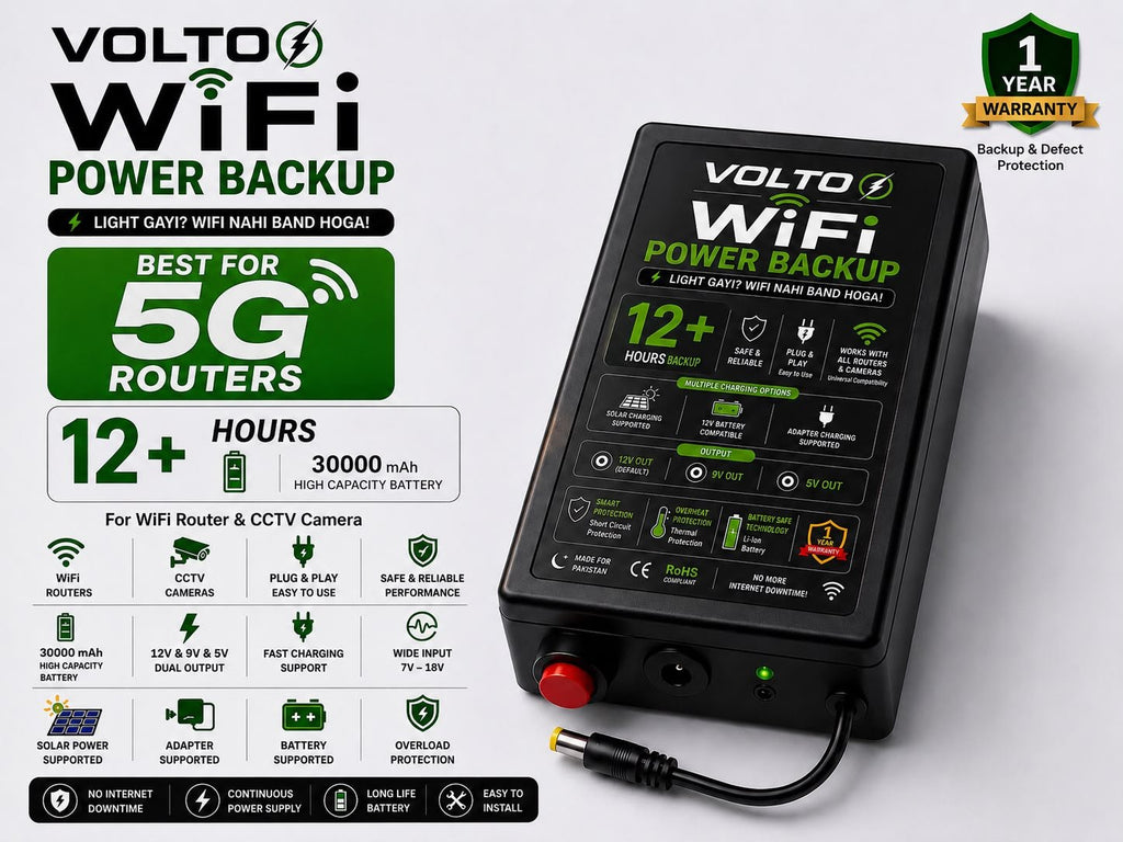 VOLTO WiFi UPS — Never Lose Internet Again | 4, 8 & 12 Hour Backup + 22W fast charging Port - VOLTOVOLTO WiFi UPS — Never Lose Internet Again | 4, 8 & 12 Hour Backup + 22W fast charging PortVOLTO WiFi UPS — Never Lose Internet Again | 4, 8 & 12 Hour Backup + 22W fast charging Port