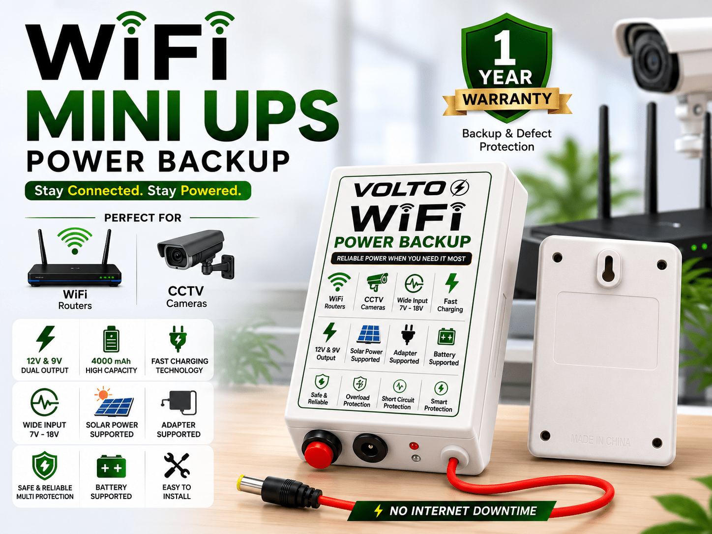 VOLTO WiFi UPS — Never Lose Internet Again | 4, 8 & 12 Hour Backup + 22W fast charging Port - VOLTOVOLTO WiFi UPS — Never Lose Internet Again | 4, 8 & 12 Hour Backup + 22W fast charging PortVOLTO WiFi UPS — Never Lose Internet Again | 4, 8 & 12 Hour Backup + 22W fast charging Port