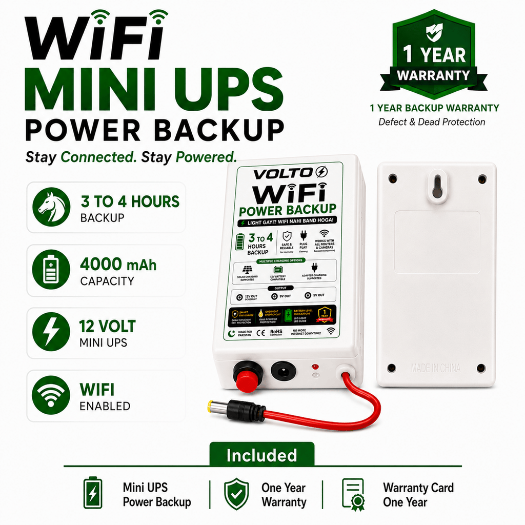 VOLTO WiFi UPS — Never Lose Internet Again | 4, 8 & 12 Hour Backup | 22W Fast Mobile Charging USB - VOLTOVOLTO WiFi UPS — Never Lose Internet Again | 4, 8 & 12 Hour Backup | 22W Fast Mobile Charging USBVOLTO WiFi UPS — Never Lose Internet Again | 4, 8 & 12 Hour Backup | 22W Fast Mobile Charging USB