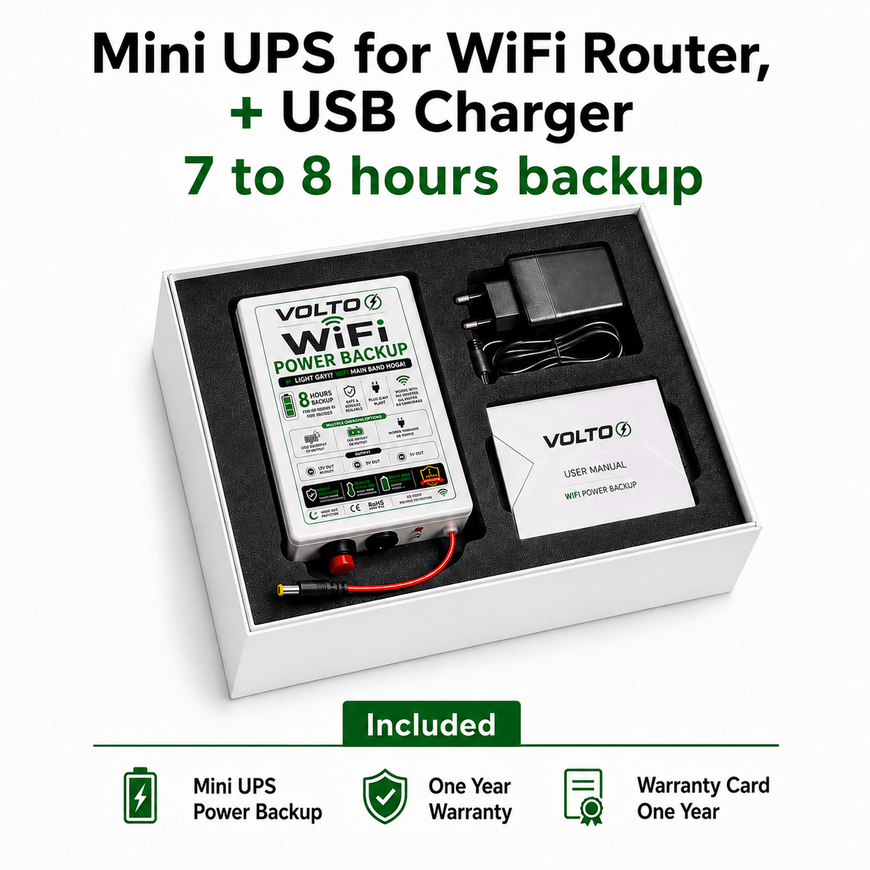 VOLTO WiFi UPS — Never Lose Internet Again | 4, 8 & 12 Hour Backup | 22W Fast Mobile Charging USB - VOLTOVOLTO WiFi UPS — Never Lose Internet Again | 4, 8 & 12 Hour Backup | 22W Fast Mobile Charging USBVOLTO WiFi UPS — Never Lose Internet Again | 4, 8 & 12 Hour Backup | 22W Fast Mobile Charging USB