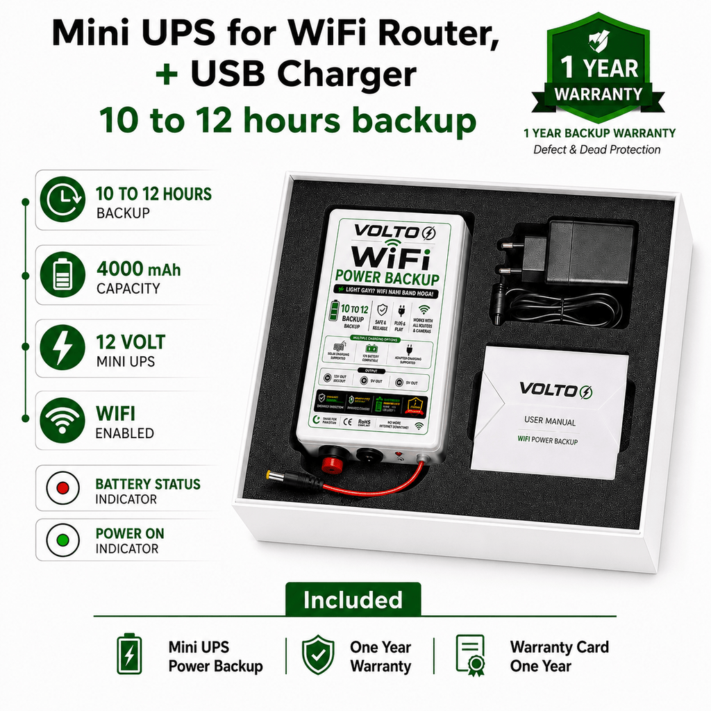VOLTO WiFi UPS — Never Lose Internet Again | 4, 8 & 12 Hour Backup | 22W Fast Mobile Charging USB - VOLTOVOLTO WiFi UPS — Never Lose Internet Again | 4, 8 & 12 Hour Backup | 22W Fast Mobile Charging USBVOLTO WiFi UPS — Never Lose Internet Again | 4, 8 & 12 Hour Backup | 22W Fast Mobile Charging USB