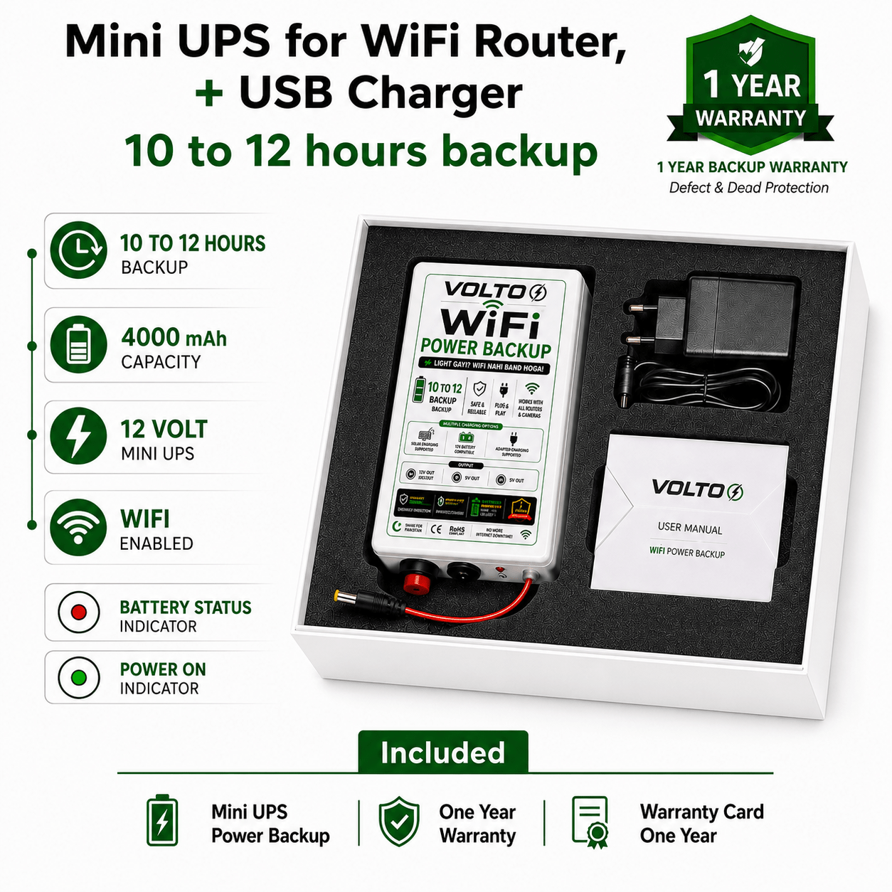 VOLTO WiFi UPS — Never Lose Internet Again | 4, 8 & 12 Hour Backup | 22W Fast Mobile Charging USB - VOLTOVOLTO WiFi UPS — Never Lose Internet Again | 4, 8 & 12 Hour Backup | 22W Fast Mobile Charging USBVOLTO WiFi UPS — Never Lose Internet Again | 4, 8 & 12 Hour Backup | 22W Fast Mobile Charging USB